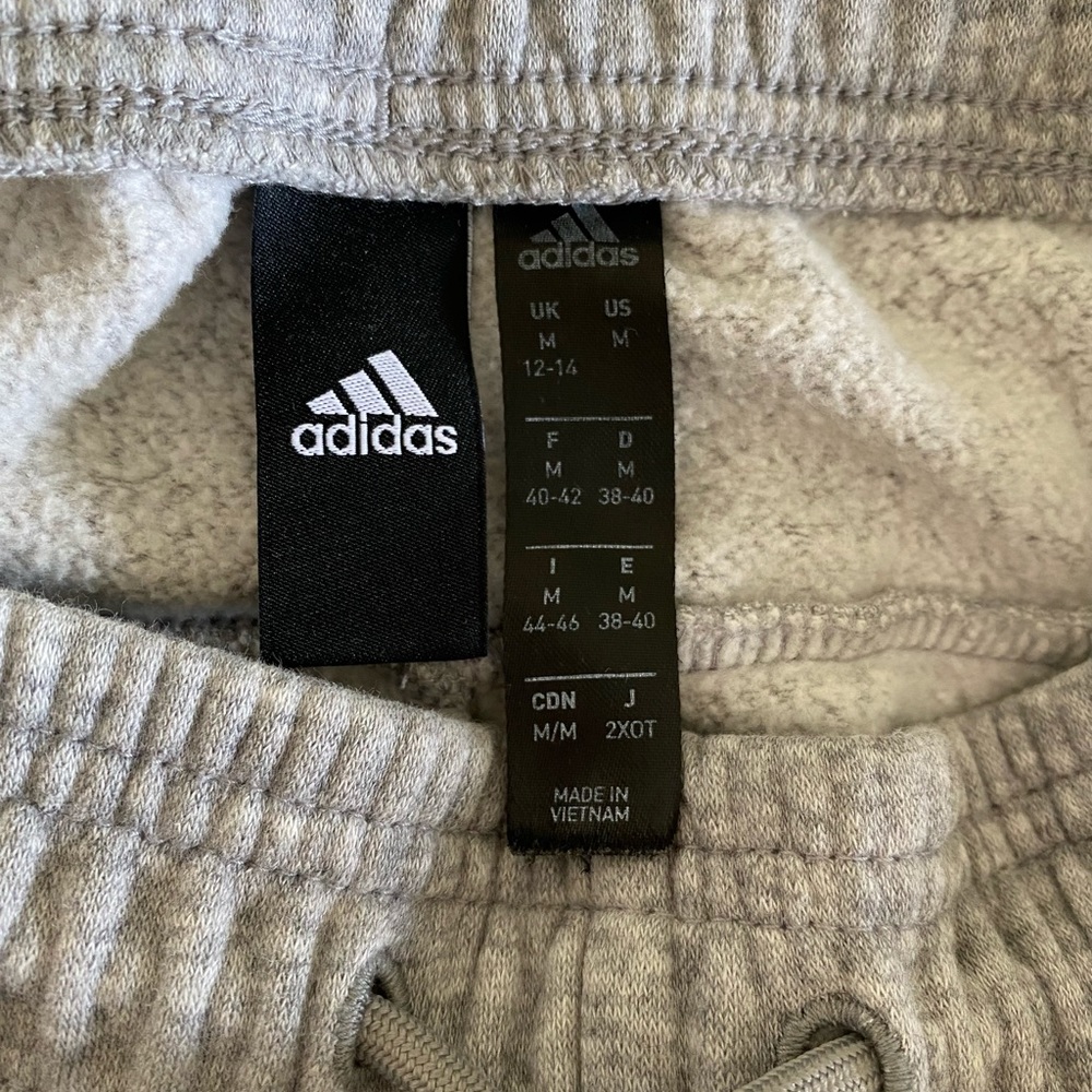 Adidas sweatpants, grey and black, 3 stripe